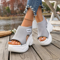 Summer Fishmouth Chunky Wedge Sandals Women's Casual Breathable Footwear Daily Shoes