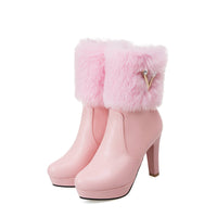 Autumn And Winter Short Boots Snow Female Buskin Female Boots Chunky Heel Booties