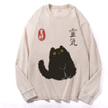 Washed-and-aging Long-sleeve Drawstring Pure Cotton In Color