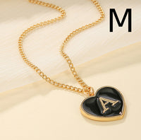 Heart-shaped Letter Minimalist Chic Versatile Oil-drip Alloy Clavicle Chain