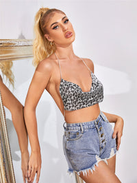 Metal Chain Sequin Strap Bandeau Top