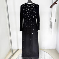 Elegant Sophisticated Long-sleeve Maxi Dress