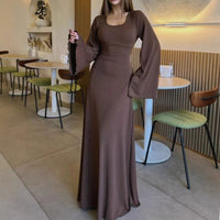 Women's Elegant Strappy Fashionable Long-Sleeve Dress