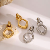 Stainless Steel Hollow Stud Earrings Advanced Geometry