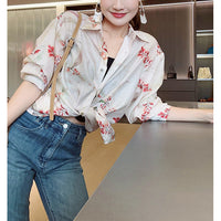 Acetic Acid Printed Ink-Drop Elegant Long-Sleeve Shirt