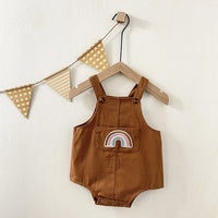 Baby Jumpsuit Spring And Autumn Men And Women Baby Loose Korean Style Rainbow Sling Triangle Jumpsuit Going Out Rompers