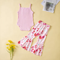 Summer Fashionable Cute Strap Girls' Set