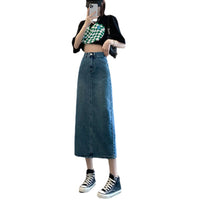 Female Casual Mid Length High Waist Slimming A-line Skirt