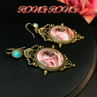 Mid-ancient Retro Heavy Industry Elephant Printed Ear Studs