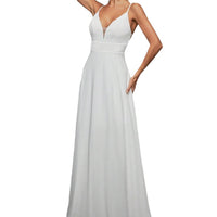 New Lace V-Neck Strap Evening Gown