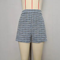 Fashionable Plaid Knitted Shorts For Women