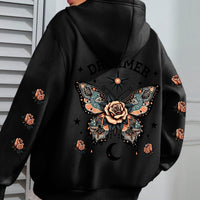 Letter Print Hoodie Casual Drawstring