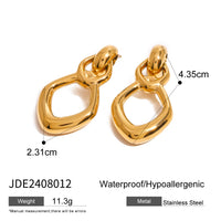 Stainless Steel Hollow Stud Earrings Advanced Geometry