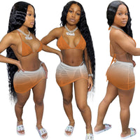 Fashion Sexy Summer Gradient Bikini Halterneck Swimsuit