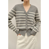 Classic Preppy Style Striped Knitted New All-match Sweater Jacket