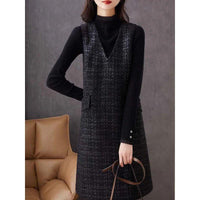 Womens Retro-Style Chic Casual Vest Dress