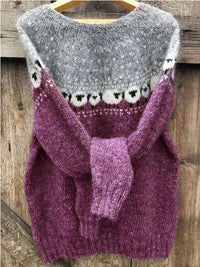 Women's Sweater Round Neck Multicolor Loose Fashion Pullover Sweater