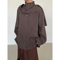 Retro Semi-high-neck Casual Top