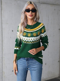 Women's Halloween Sweater Plus Size Round Neck