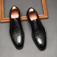 British Style Business Dress Stitching Leather Shoes