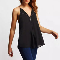 Loose Casual Solid Color Sleeveless Women's Temperament Wild Shirt