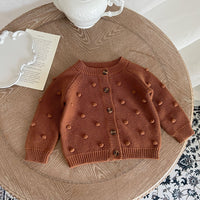 Knitted Cardigan Sweater Solid Color Simple Wool Top