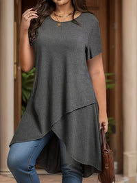 New Womens Casual Loose-fitting Short-sleeve Top For Everyday Wear