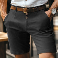 Men's Linen Summer Solid Color Buttons Casual Daily