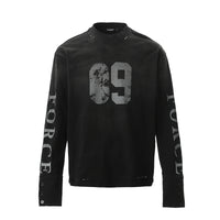 American-style Vintage Distressed Top With A Worn Edgy Look