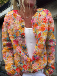 Digital Printing Cardigan Knitted Coat