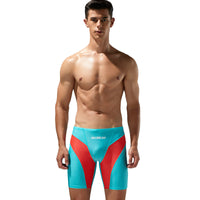New Fashion Men's Low Waist Long Boxer Swimming Trunks