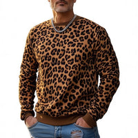 Men's Hooded Round-neck Long-sleeved Sweatshirt Fancy Pattern