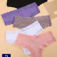 Rib Cotton Underwear Lace Sexy Pure Mid-waist French Style Women's Briefs