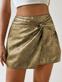 Personalized Hot Girl High Waist Twisted Mini Hip Skirt