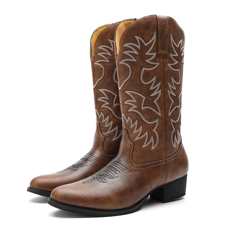 Embroidered High Heel Men's Cowboy Boot