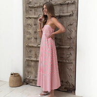 Summer Striped Printed Maxi Dress For Women