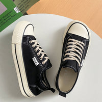 Women's Mango Canvas Shoes Lace-up Platform Flat Heel
