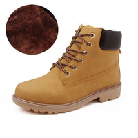 Pink With Velvet Lining Warm Flat Bottom High-top Men's Shoes Couple Martin Boots