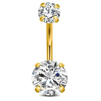 Personalized Zircon Butterfly Round Belly Button Ring