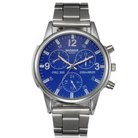 Fashion Simple Fake Three-eye Steel Belt Quartz Watch
