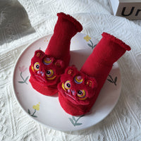 Baby Winter Big Red Terry Non-slip Floor Socks