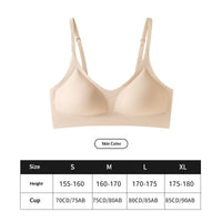 Ice-silk Jelly Seamless Push-up Bra With Semi-fixed Cups Thin And Breathable For Summer