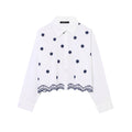 European And American Street Fashion Long Sleeve Embroidered Solid Color Shirt