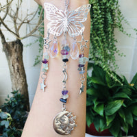 Butterfly Style Sun And Moon Accessories Crystal Ball Wind Chimes