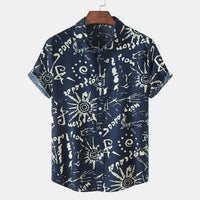 Ethnic Style Floral Fashion Multi-color Slim Shirt