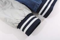 Color Stitching Thickened Quilted Baseball Uniform Denim