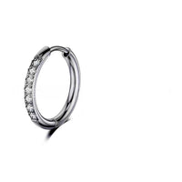 Stainless Steel Earrings With Diamond Zirconia And Plain Rings