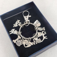 Dog Bones Cat Fish Footprints Dog's Paw Best Friend Pet Key Ring