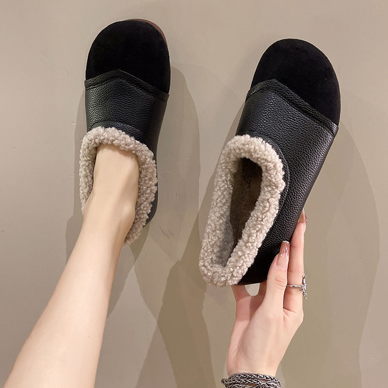 Beef Tendon Soft-sole Cotton Shoes Female Fleece Lined Comfortable