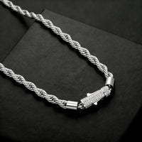 Cylindrical Spring-clasp Necklace Fully With Zirconias
